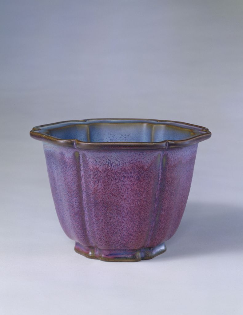 图片[1]-Junyao rose-purple glazed sunflower flowerpot-China Archive